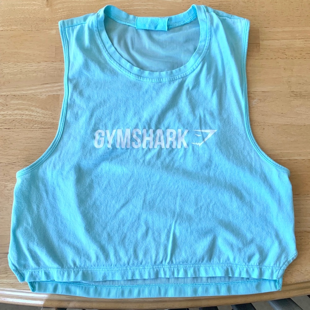 Gymshark cropped Aqua/pale turquoise tank size XS